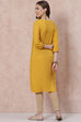 Mustard LIVA Straight Kurta image number 4
